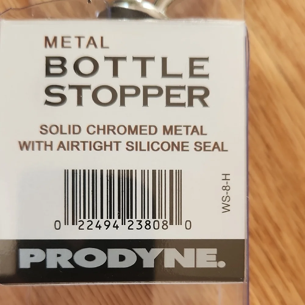 NIB Prodyne Silver Metal Bottle Stopper